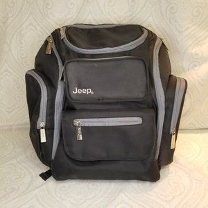 Jeep Black Gray Perfect Pockets Baby Diaper Bottle Backpack Wet Bag Pad Wipes